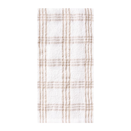 Ritz Value Basics Check Kitchen Towel White Ground/Natural Putty Check, PK12 9627285
